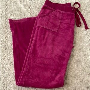 Velour Pants in Rich Burgundy